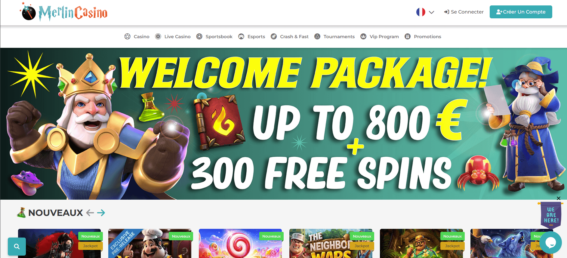 Merlin Casino bonus sans wager